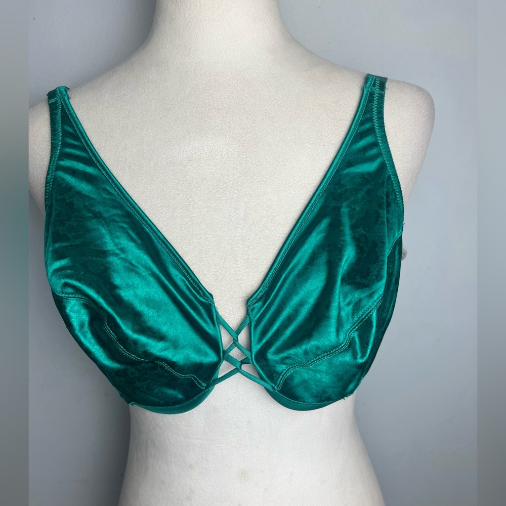 Vintage Cabernet Teal Bra 36D Style 2321
